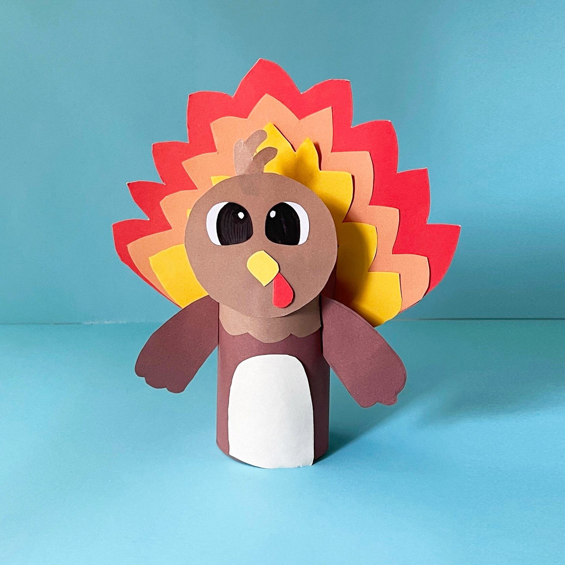 Easy Turkey Craft Toilet Paper Roll (Free Template!) - Leap Of with Toilet Paper Turkey Template