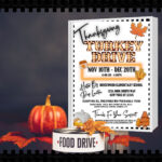 Editable Thanksgiving Fall Turkey Drive Flyer Community Hunger For Turkey Drive Flyer Template