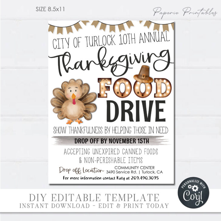 Turkey Drive Flyer Template