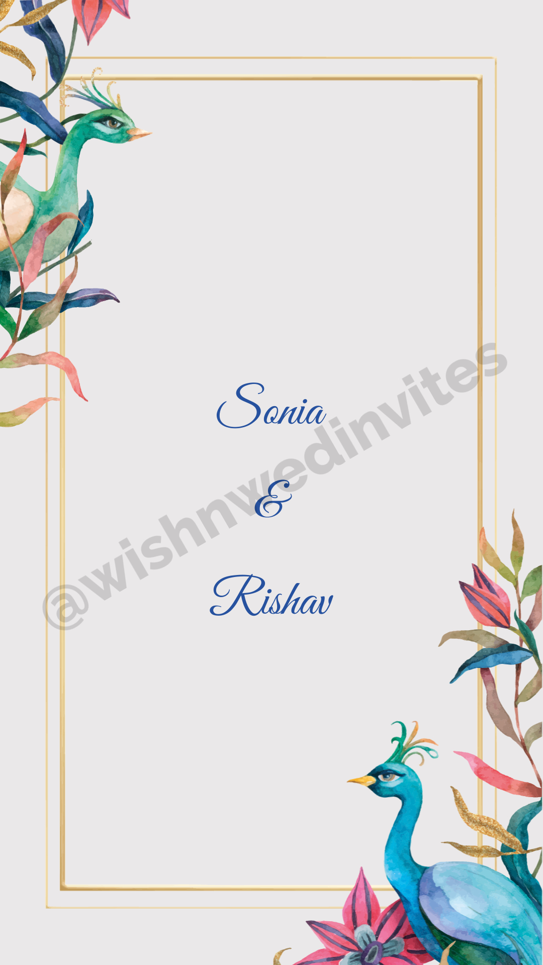 Elegant Peacock Theme Wedding Invitation Video - Wishnwed with Peacock Feather Invite Template