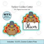 🦃 Turkey Cookie Cutter | With Personalized Text Box Option | Stl Intended For Turkey Cookie Cutter Template
