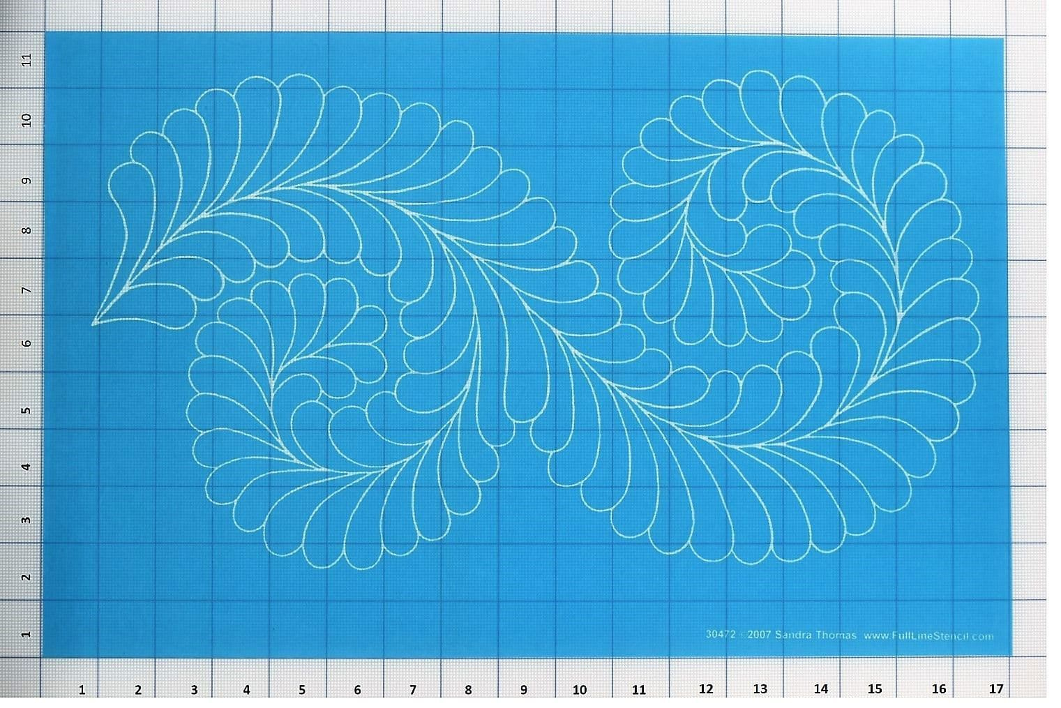 Fancy Feather Border Stencil in Feather Border Quilt Template