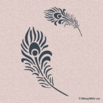 Feather Design Stencil For Walls Fabric & Crafts   Etsy Uk With Regard To Paint Feather Template