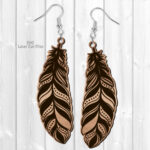 Feather Earring Svg Laser Cut Files | Boho Earrings Svg With Cricut Template Feather Earring Svg Free