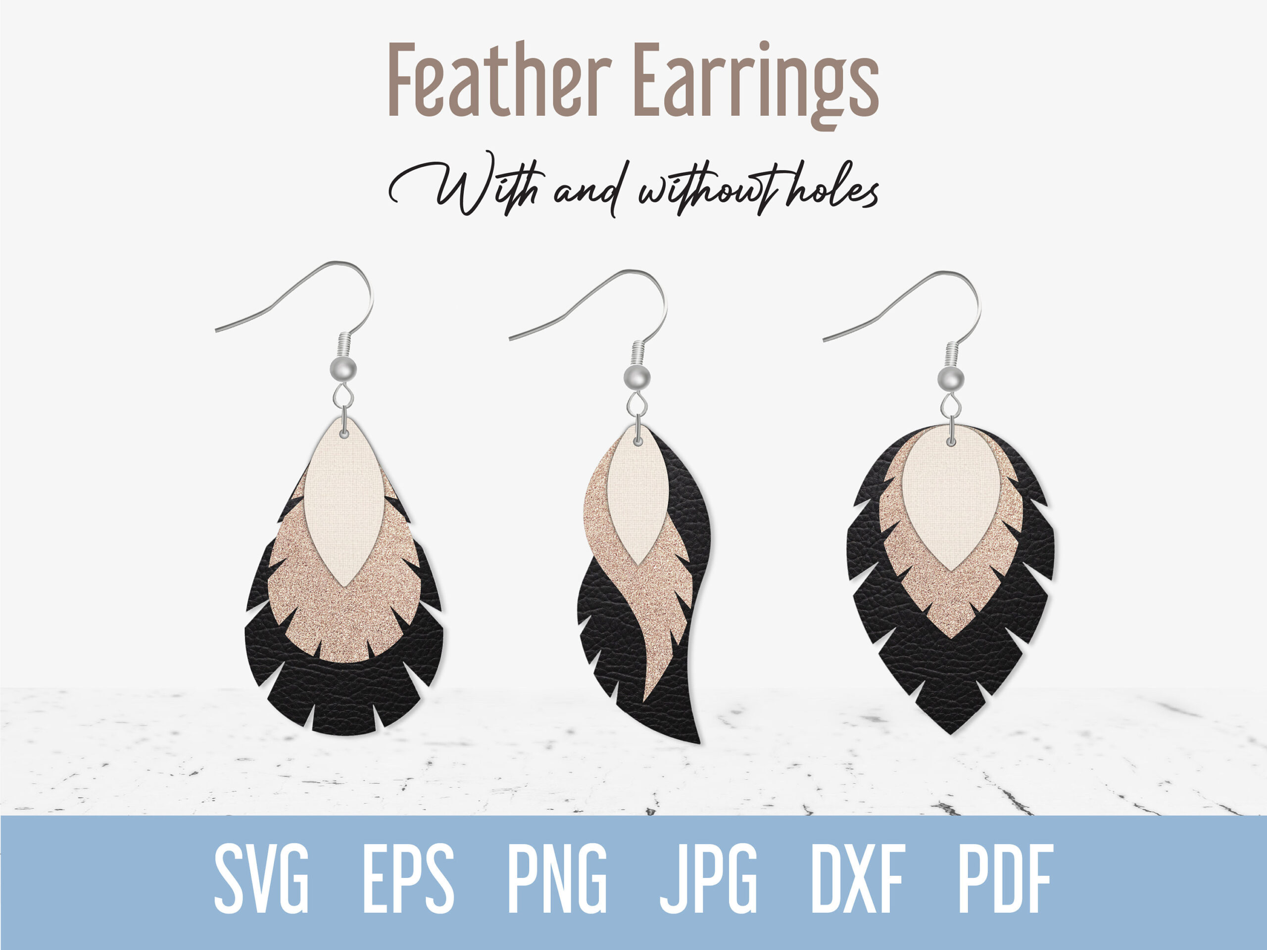 Feather Earring Svg Template, Boho Layered Faux Leather Earring for Faux Leather Feather Earring Template