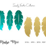Feather Earring Templates | Feather Earring Svg | With Regard To Leather Feather Earring Template