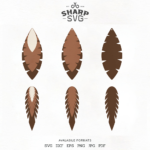 Feather Earrings Svg   Leather Earrings Cutting Templates With Regard To Leather Feather Template