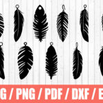 Feather Earrings Svg Template: Laser Cut Jewelry Design (Digital Throughout Cricut Template Feather Earring Svg Free