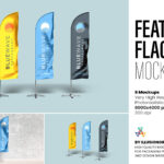 Feather Flag Mockup   6 Views With Regard To Feather Flag Template Canva