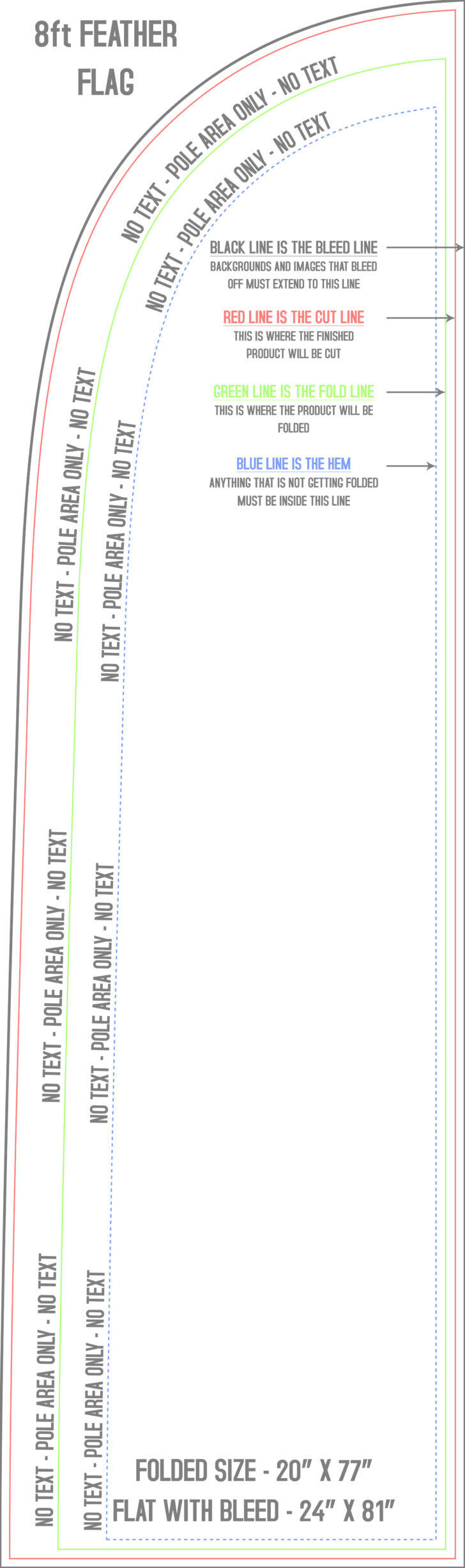 8 Foot Feather Flag Template