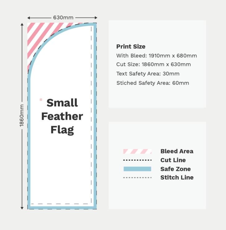 15 X 3 Feather Flags Template