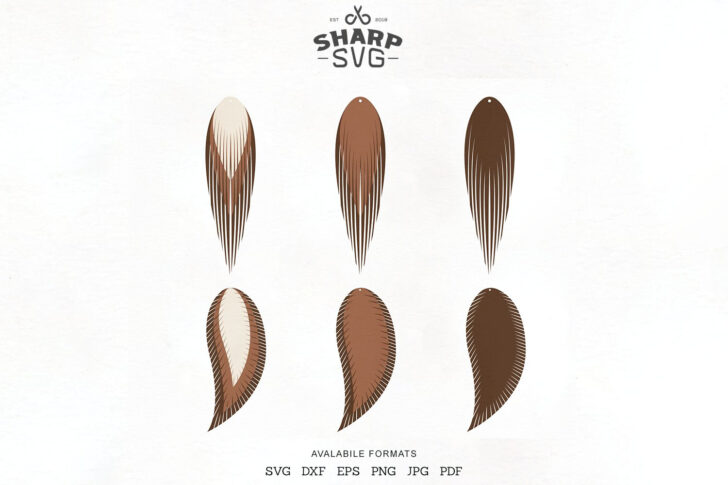 Faux Leather Feather Earring Template