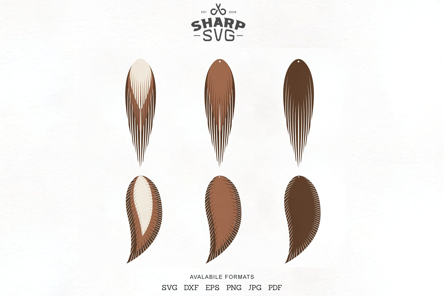 Feather Leather Earrings Svg - Earrings Cutting (279304) throughout Free Leather Feather Earring Template