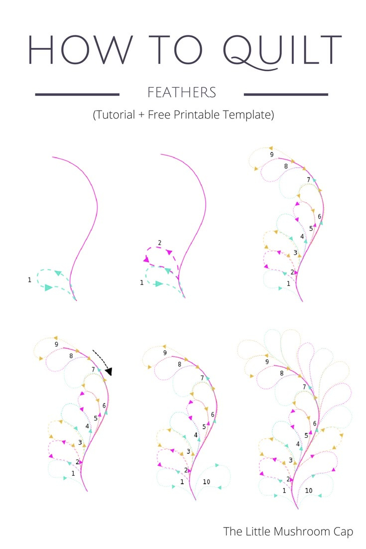 Feather Quilting Tutorial + Free Printable Template - The Little regarding Printable Feather Quilting Template