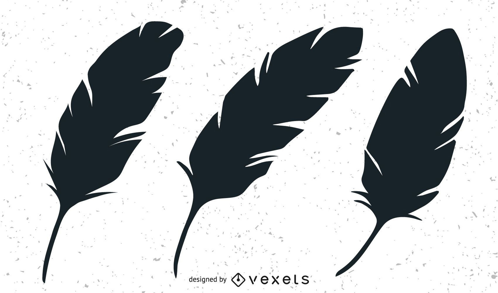 Feather Silhouette Illustration Set Vector Download for Silhouette Feather Template