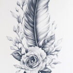 Feather Tattoo Drawings For Females In Feather Tattoo Template