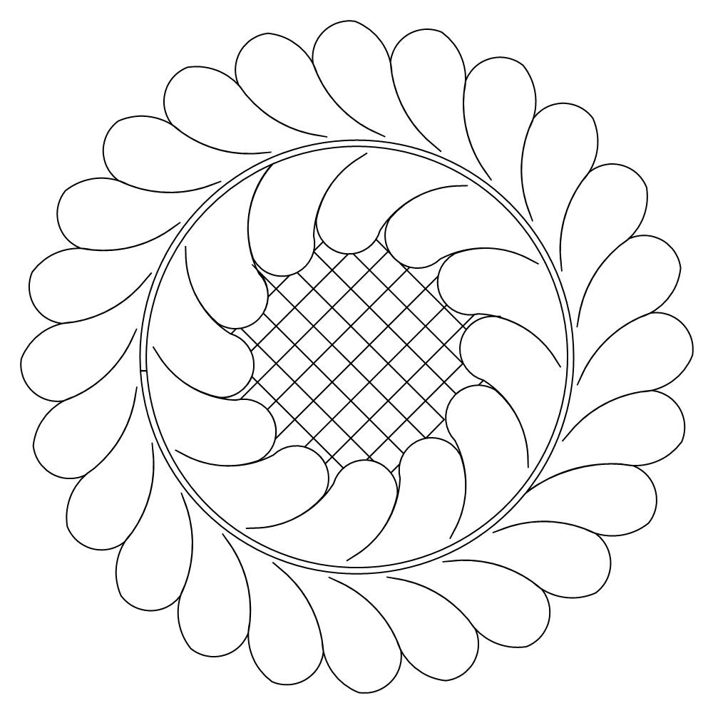 Feather Wreath W Grid throughout Feather Wreath Quilt Template