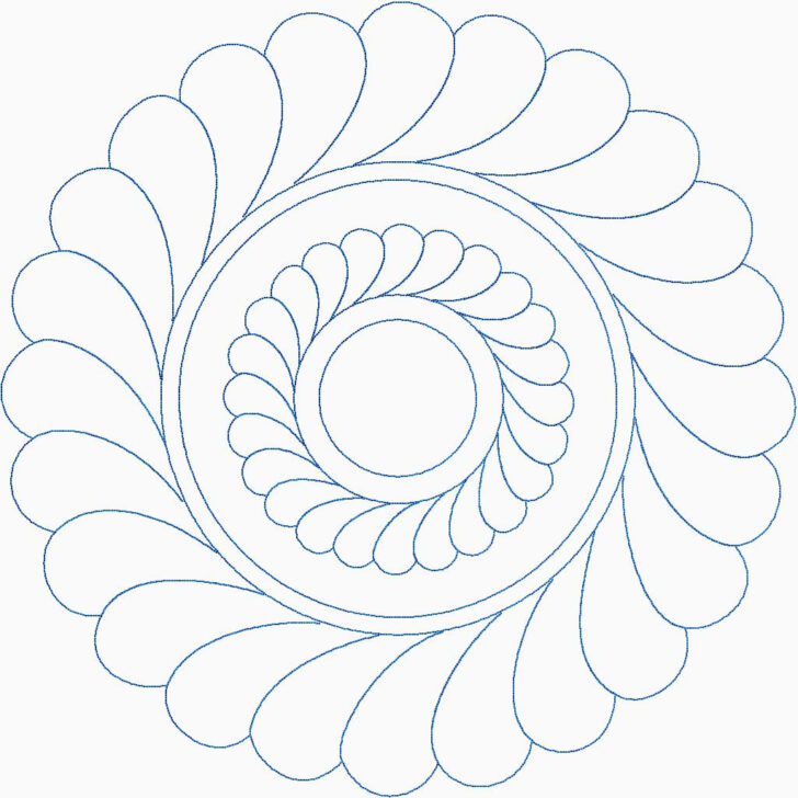 Feather Wreath Longarm Quilting Template