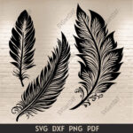 Feathers Svg, Feather Clipart Png, Cut Files For Cricut For Feather Template For Silhouette Cameo
