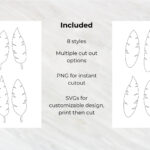 Feathers Template Svg Png For Cricut, Silhouette, Brother In Feather Cutout Template