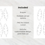 Feathers Template Svg Png For Cricut, Silhouette, Brother In Feather Template To Cut Out