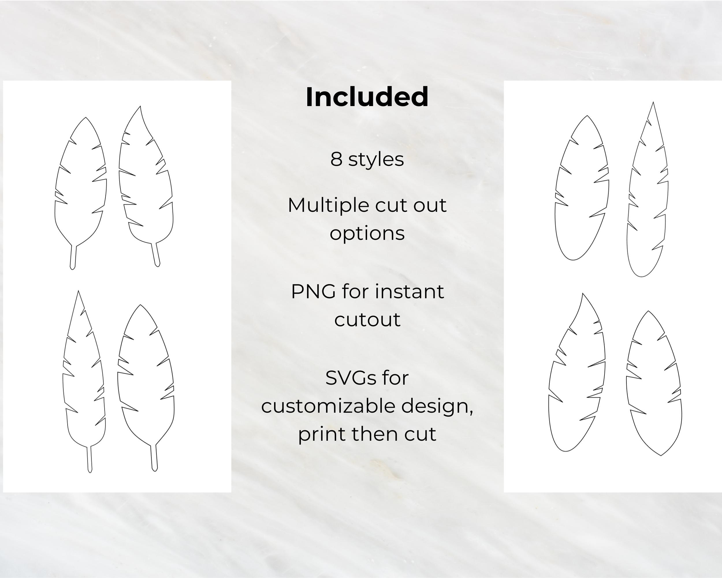 Feathers Template Svg Png For Cricut, Silhouette, Brother in Feather Template to Cut Out