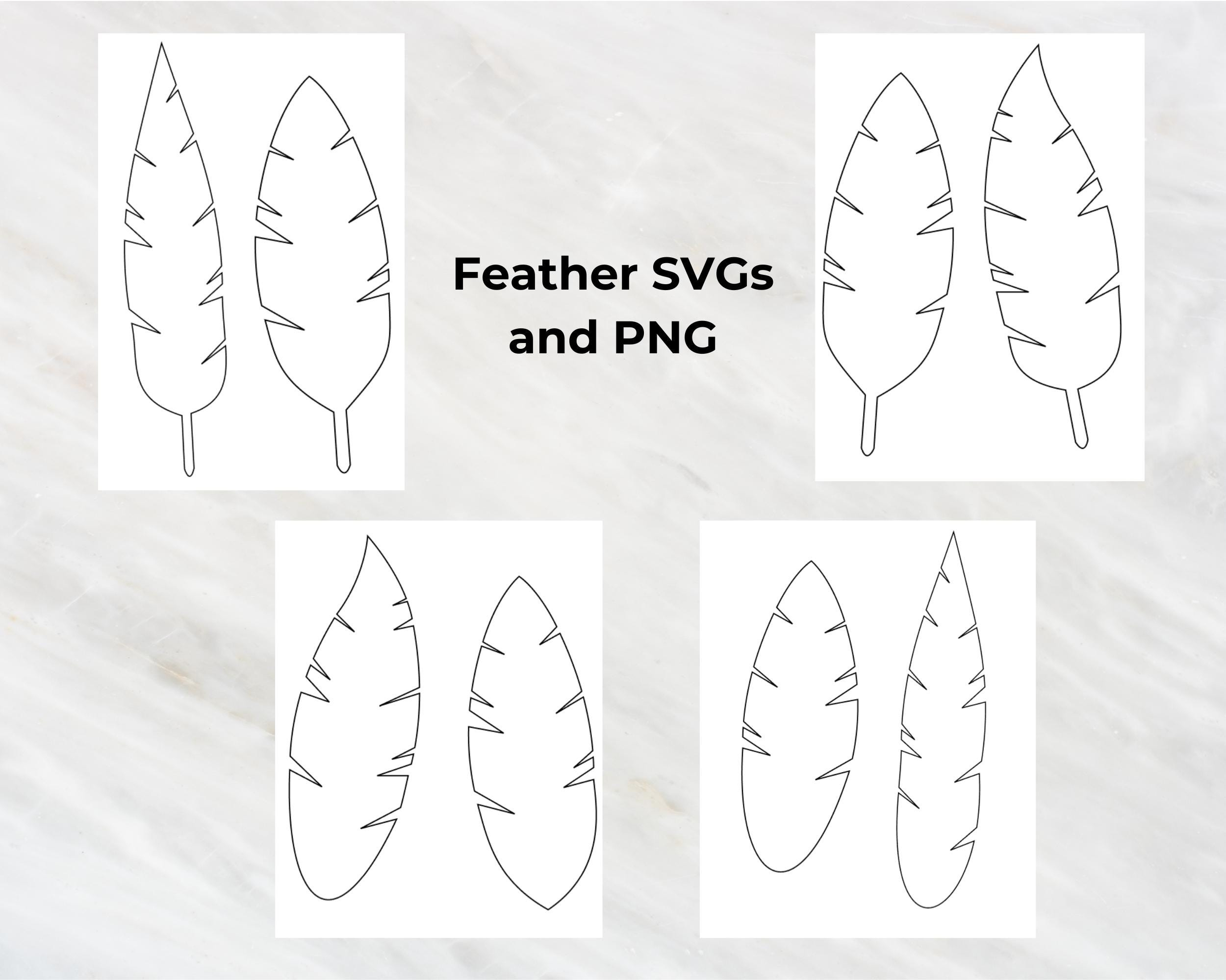 Feathers Template Svg Png For Cricut, Silhouette, Brother intended for Feather Template For Silhouette Cameo