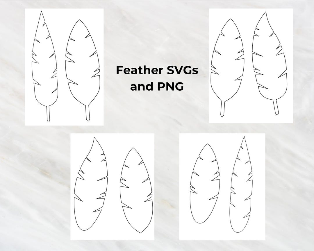 Feathers Template Svg Png For Cricut, Silhouette, Brother intended for Feather Template