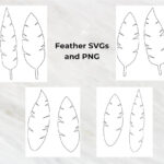 Feathers Template Svg Png For Cricut, Silhouette, Brother Regarding Template For A Feather