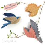 Felt Bird Sewing Pattern: Feathered Friends Ornaments (Pdf Pattern Inside Bird Feather Out Of Felt Template