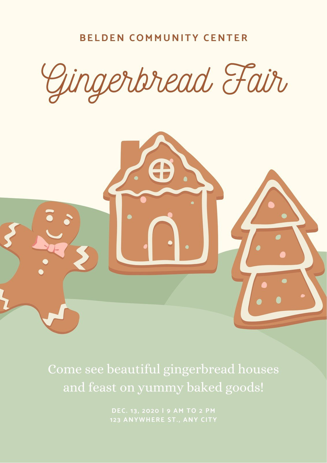 Free And Customizable Gingerbread Templates within Gingerbread House Flyer Template