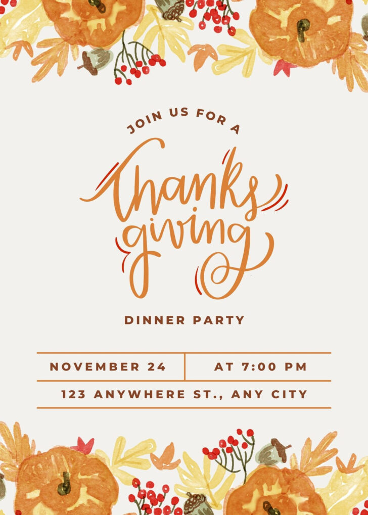 Turkey Invitation Template
