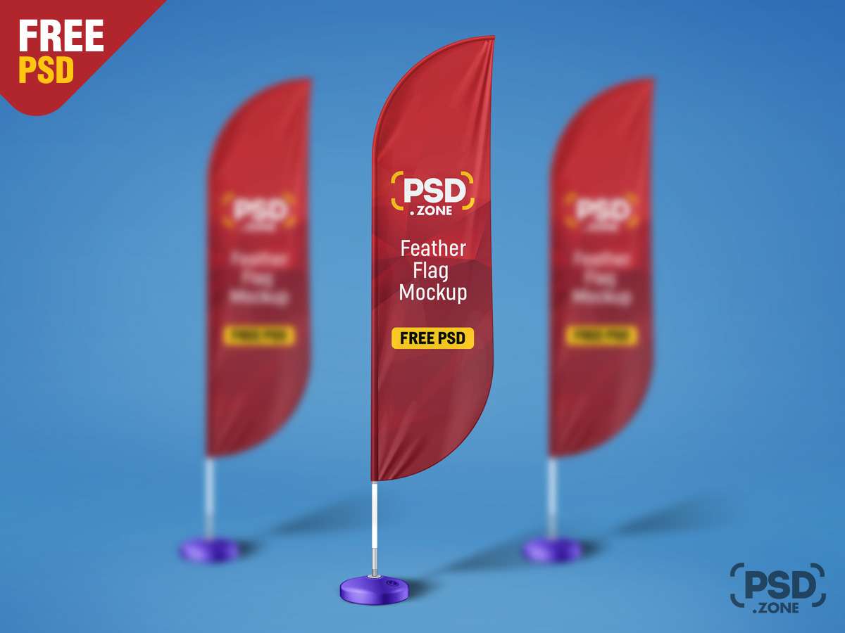 Free Feather Flag Mockup Psd Template – Download Psd for Free Feather Flag Template