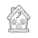 Free Gingerbread House Coloring Page Template To Edit Online Inside Gingerbread House Drawing Template