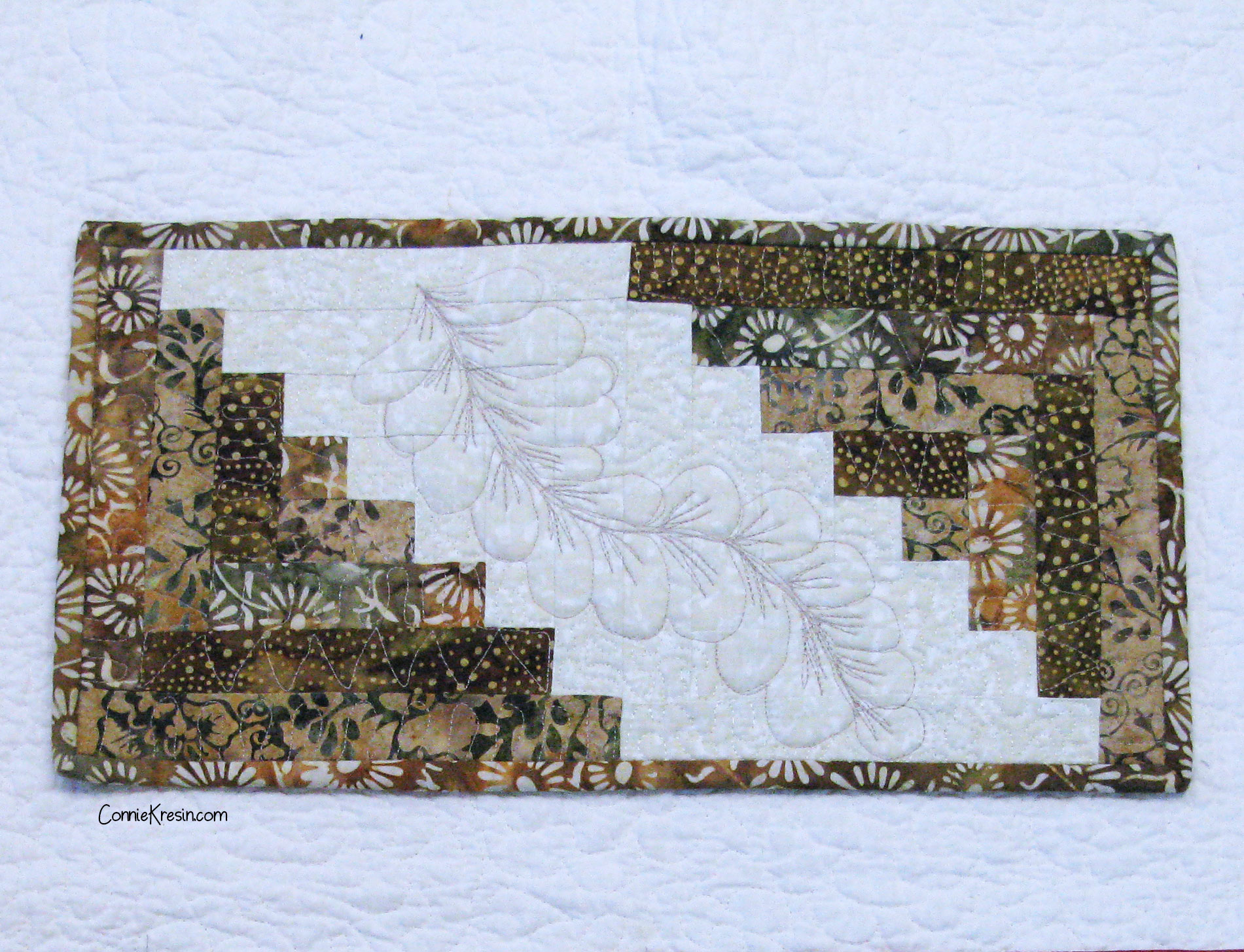 Free-Motion Feather Template For Log Cabin Runners - Freemotion regarding Amazon Feather Quilt Template