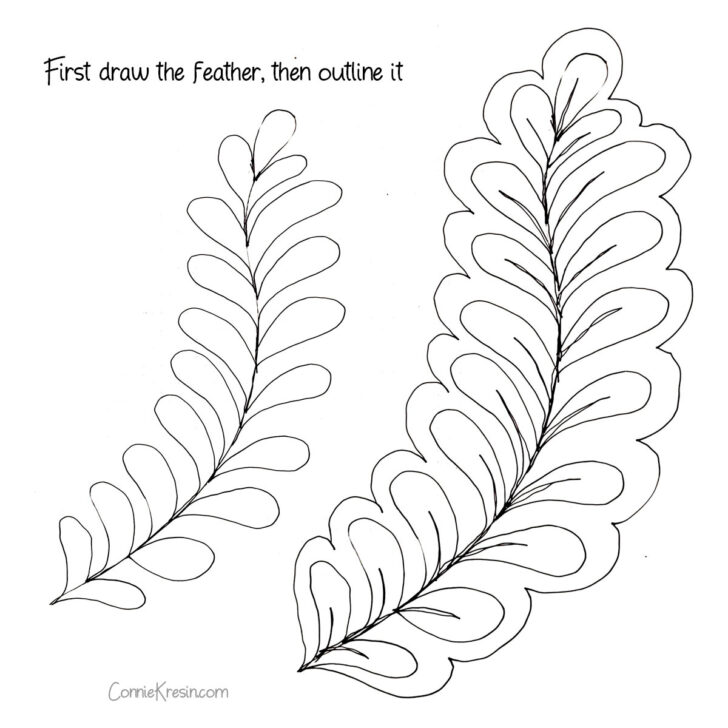 Printable Feather Quilting Template