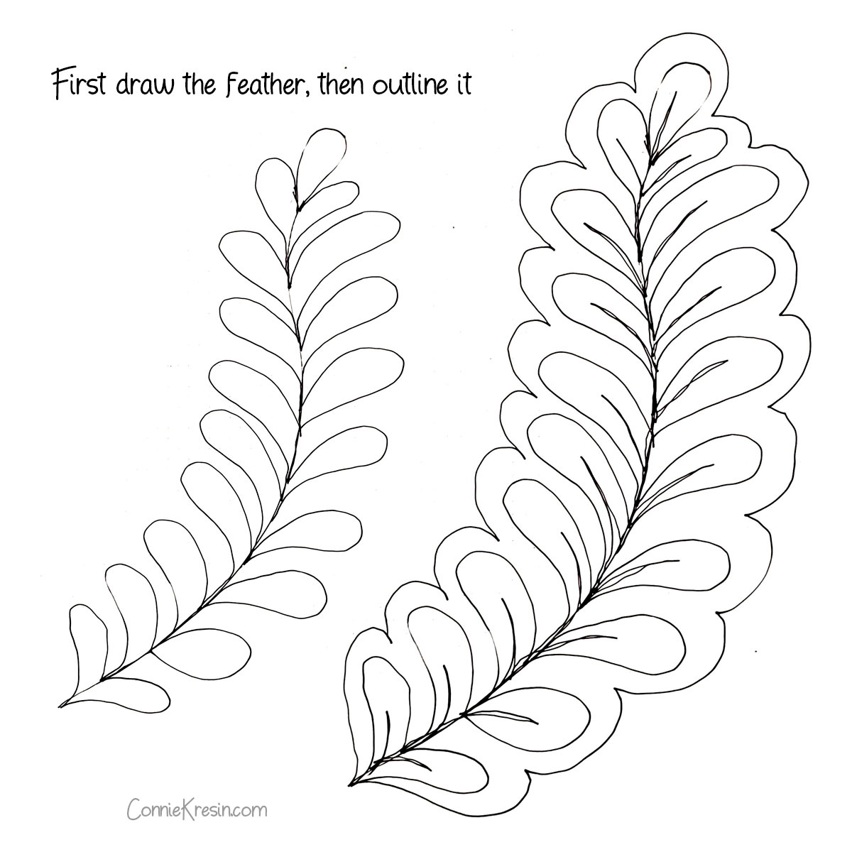 Free-Motion Feather Template For Log Cabin Runners - Freemotion regarding Printable Feather Quilting Template