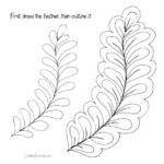 Free Motion Feather Template For Log Cabin Runners   Freemotion Throughout Printable Quilt Feather Template