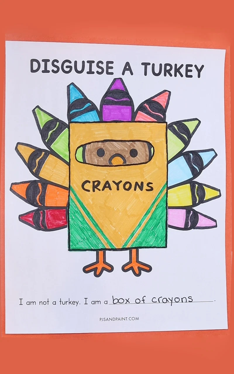 Free Printable Disguise A Turkey Template - Pjs And Paint with regard to Disguise A Turkey Crayon Box Template