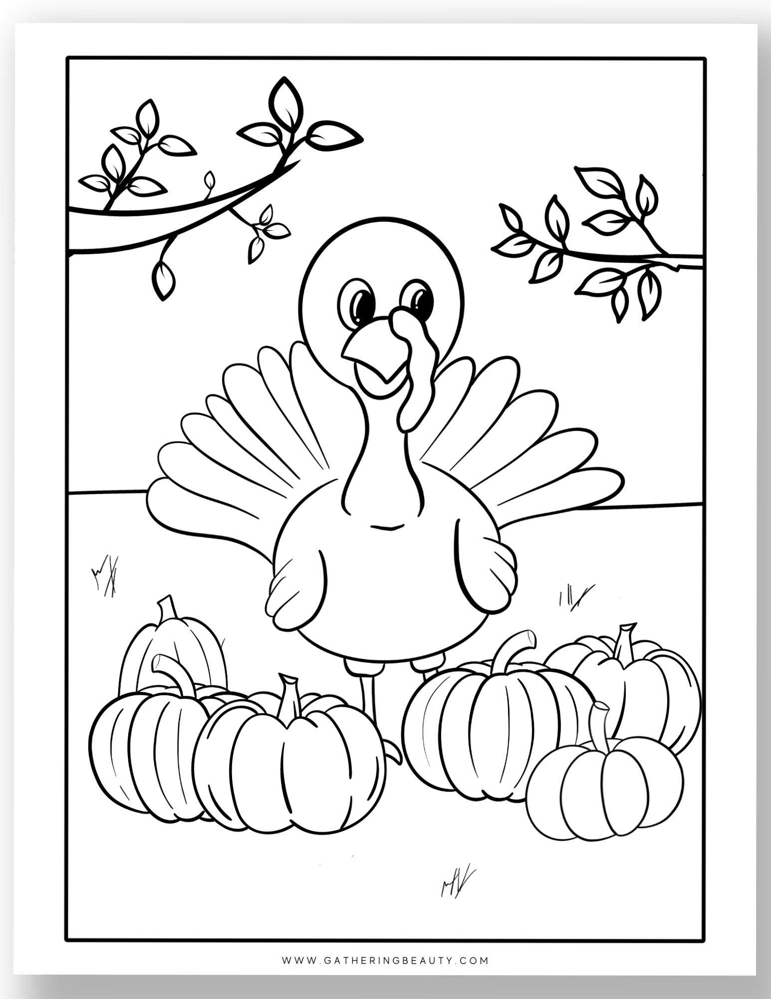 Free Printable Turkey Colouring Pages — Gathering Beauty intended for Turkey Template Coloring Page