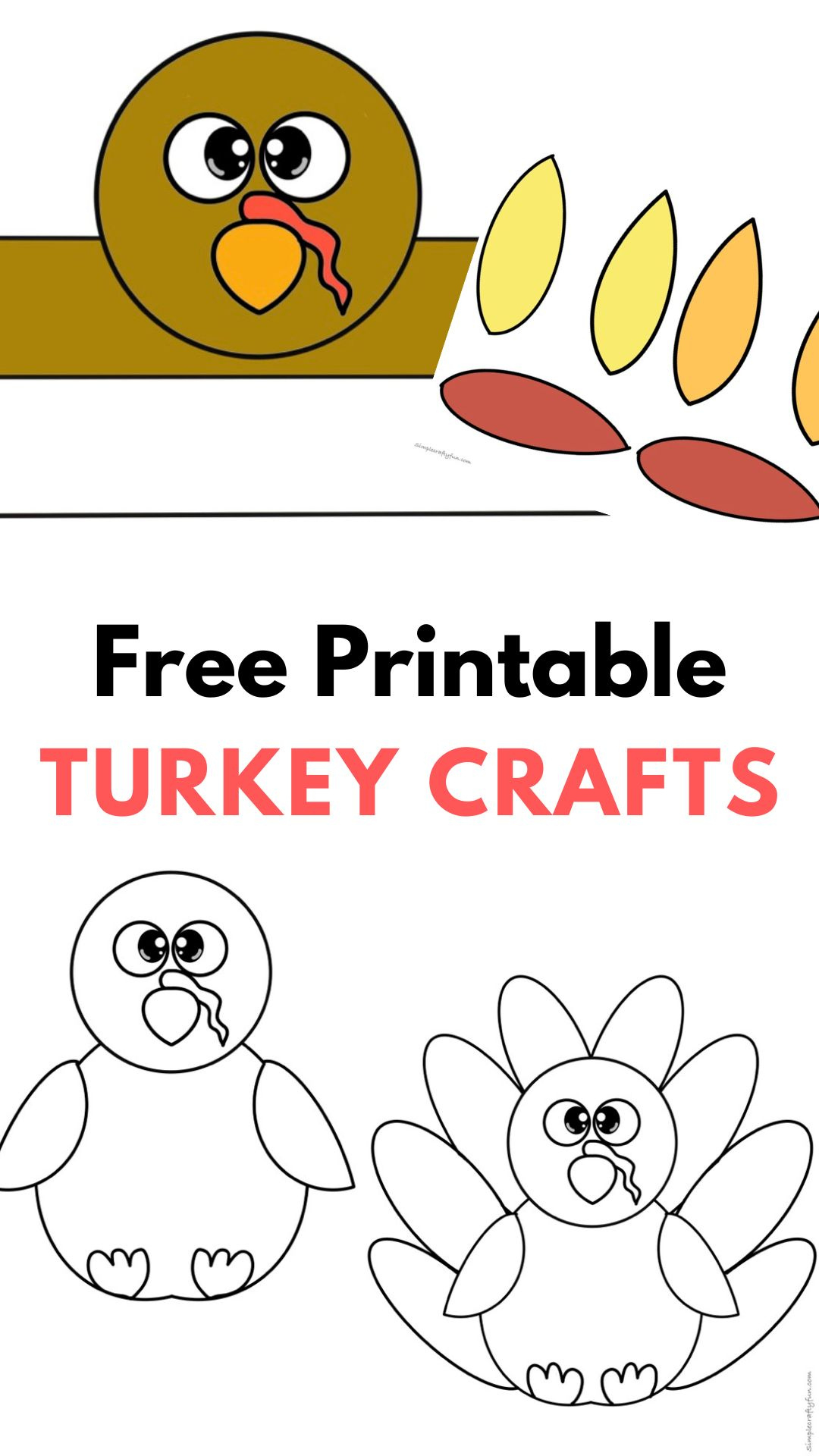 Free Printable Turkey Craft For Thanksgiving - pertaining to Printable Preschool Turkey Template