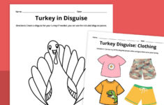 Free Printable Turkey Disguise Template Thanksgiving Activity throughout Free Printable Disguise Your Turkey Template