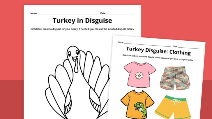 Free Printable Disguise Your Turkey Template Free Printable Disguise Your Turkey Template