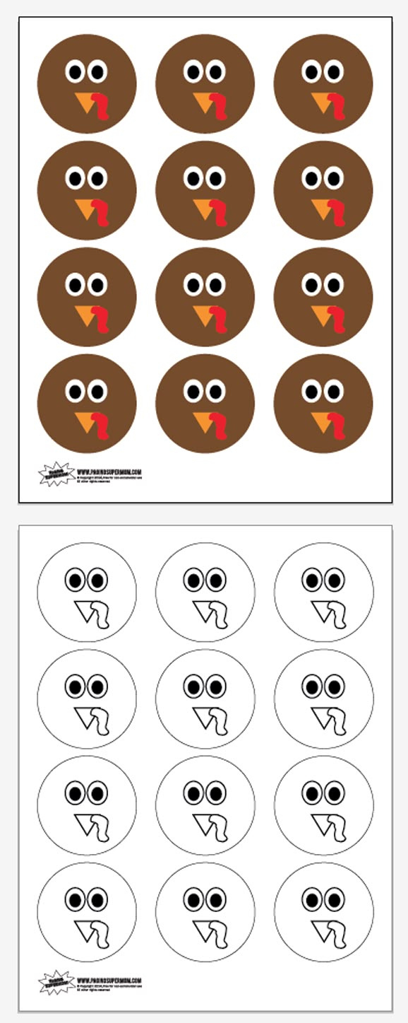 Free Printable Turkey Face Template - Paging Supermom inside Turkey Face Template