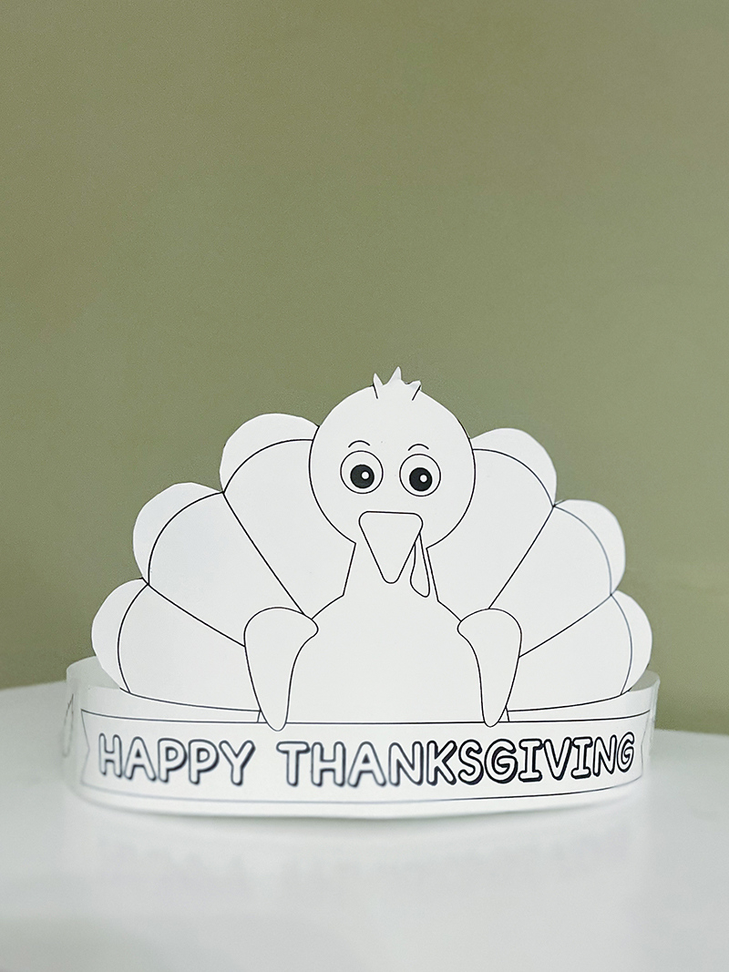 Free Printable Turkey Hat - Thanksgiving Turkey Crown inside Turkey Hat Craft Template