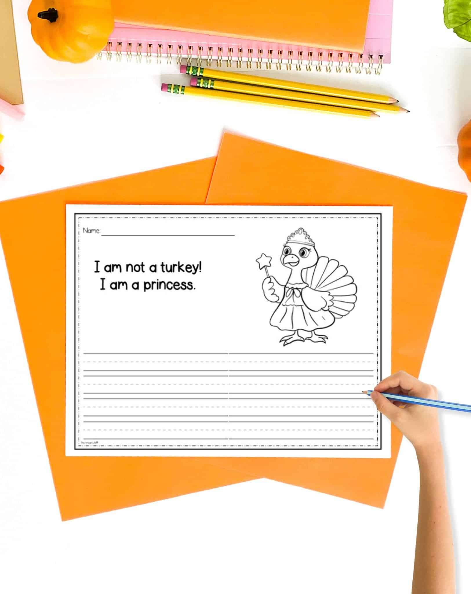 Free Printable Turkey In Disguise Coloring Creative Writing inside I Am Not A Turkey Writing Template