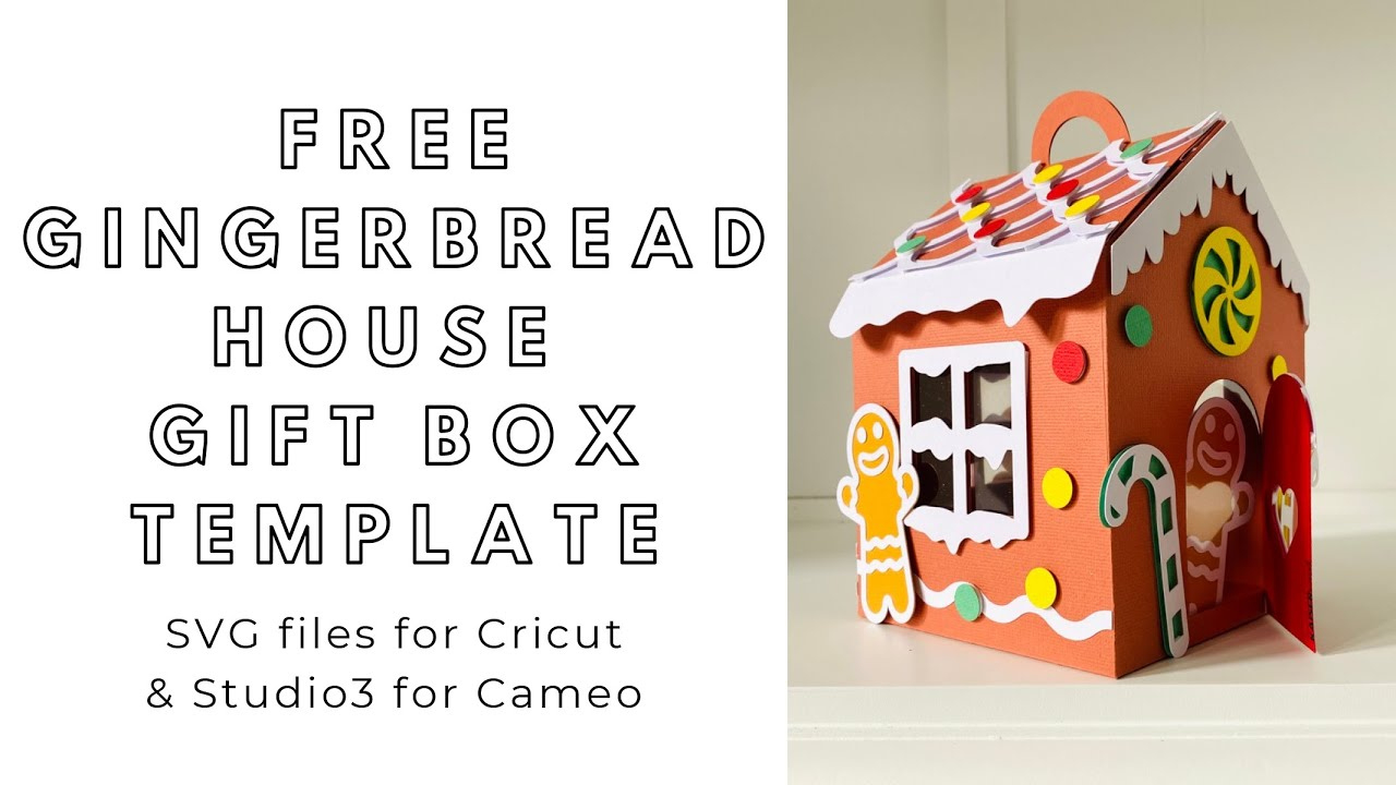 Free Svg Download - Paper Gingerbread House Gift Box - Digital Files For  Cricut And Silhouette Cameo throughout Cricut Gingerbread House Template