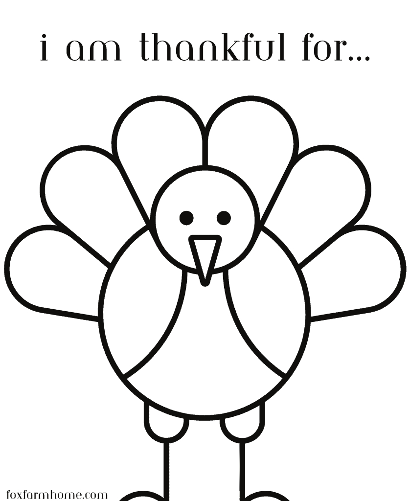 Free Thanksgiving &amp;quot;I Am Thankful For&amp;quot; Printable - Fox Farm Home within I Am Thankful For Turkey Template Free