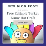 Free Turkey Hat Name Craft   Teaching Autism With Regard To Editable Turkey Hats Template