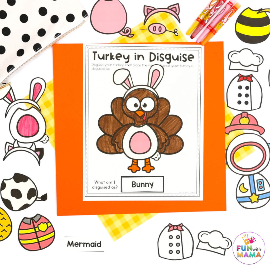 Free Turkey In Disguise Project Template for Anything But a Turkey Template